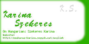 karina szekeres business card